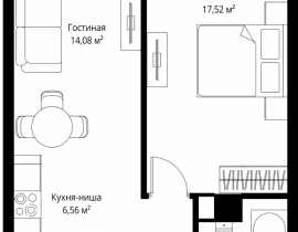 1-комнатная квартира, 51.37 м2 , 6 этаж, 3-й Силикатный проезд, 10 - фото 1
