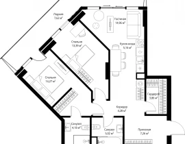 2-комнатная квартира, 80 м2 , 12 этаж, 3-й Силикатный проезд, 10 - фото 1