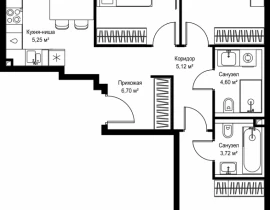 3-комнатная квартира, 89.19 м2 , 6 этаж, Дмитровское шоссе, 87 - фото 1
