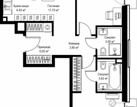 2-комнатная квартира, 77.32 м2 , 10 этаж, Дмитровское шоссе, 87 - фото 1