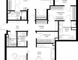 2-комнатная квартира, 154.6 м2 , 2 этаж, Климашкина, 7/11 - фото 1