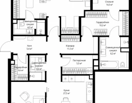 2-комнатная квартира, 154.3 м2 , 3 этаж, Климашкина, 7/11 - фото 1