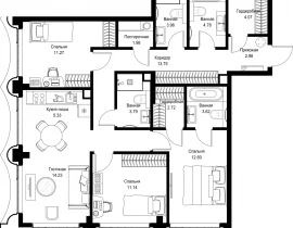 3-комнатная квартира, 96.22 м2 , 13 этаж, пр-т Мира, 186А - фото 1