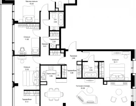 4-комнатная квартира, 145.75 м2 , 22 этаж, пр-т Мира, 186А - фото 1