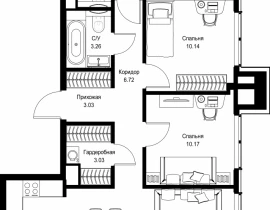 3-комнатная квартира, 79.29 м2 , 21 этаж, пр-т Мира, 186А - фото 1