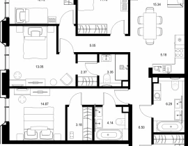 4-комнатная квартира, 107.33 м2 , 6 этаж, пр-т Мира, 186А - фото 1