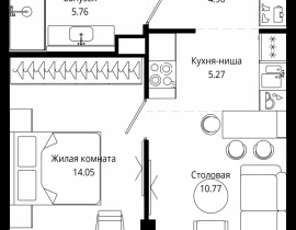 1-комнатная квартира, 40.7 м2 , 9 этаж, 4-я улица Марьиной Рощи, 10 - фото 1