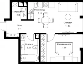 1-комнатная квартира, 40.45 м2 , 12 этаж, Волоколамское шоссе, 95с2 - фото 1