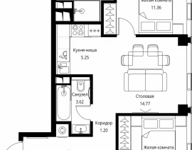 2-комнатная квартира, 61.31 м2 , 19 этаж, Волоколамское шоссе, 95с2 - фото 1
