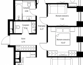 3-комнатная квартира, 74.56 м2 , 26 этаж, Волоколамское шоссе, 95с2 - фото 1