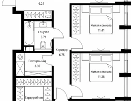 3-комнатная квартира, 86.95 м2 , 15 этаж, Волоколамское шоссе, 95с2 - фото 1