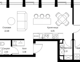 2-комнатная квартира, 80.9 м2 , 15 этаж, Волоколамское шоссе, 95с2 - фото 1