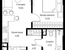 1-комнатная квартира, 40.34 м2 , 15 этаж, Волоколамское шоссе, 95с2 - фото 1