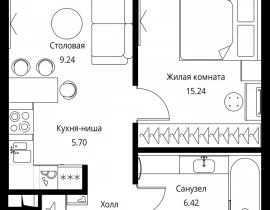 1-комнатная квартира, 40.1 м2 , 19 этаж, Волоколамское шоссе, 95с2 - фото 1