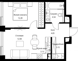1-комнатная квартира, 39.83 м2 , 13 этаж, Волоколамское шоссе, 95с2 - фото 1