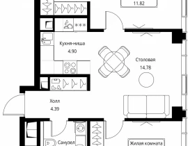 2-комнатная квартира, 57.91 м2 , 23 этаж, Волоколамское шоссе, 95с2 - фото 1