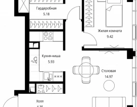 3-комнатная квартира, 76.49 м2 , 37 этаж, Волоколамское шоссе, 95с2 - фото 1