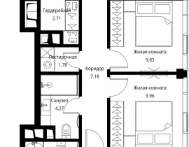 3-комнатная квартира, 78.69 м2 , 48 этаж, Волоколамское шоссе, 95с2 - фото 1