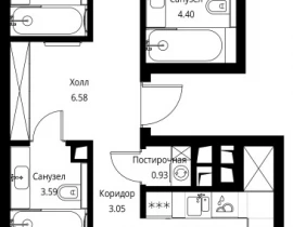3-комнатная квартира, 89.9 м2 , 9 этаж, Волоколамское шоссе, 95с2 - фото 1