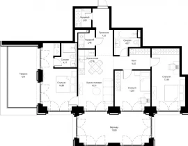 3-комнатная квартира, 118.06 м2 , 6 этаж, корпус Cliff5-2 - фото 1