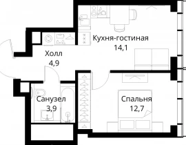 1-комнатная квартира, 35.6 м2 , 51 этаж, Волоколамское шоссе, 95/2 - фото 1