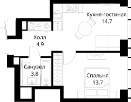 1-комнатная квартира, 37.1 м2 , 6 этаж, Волоколамское шоссе, 95/2 - фото 1