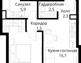 1-комнатная квартира, 42.3 м2 , 13 этаж, Волоколамское шоссе, 95/2 - фото 1