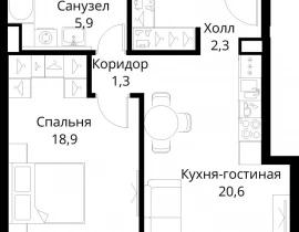 1-комнатная квартира, 51.5 м2 , 6 этаж, Волоколамское шоссе, 95/2 - фото 1