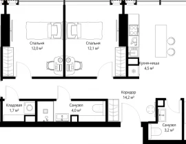 3-комнатная квартира, 111.1 м2 , 7 этаж, Ленинградский проспект, 8 - фото 1