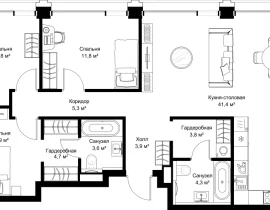 3-комнатная квартира, 101.5 м2 , 2 этаж, ул. Верейская, 29/32Д - фото 1