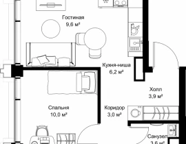 2-комнатная квартира, 56 м2 , 35 этаж, ул. Верейская, 29/32Д - фото 1