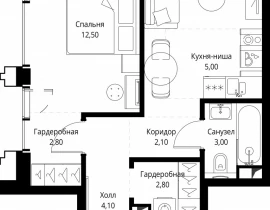 1-комнатная квартира, 40.4 м2 , 36 этаж, ул. Верейская, 29/32Д - фото 1