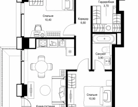 3-комнатная квартира, 74.6 м2 , 9 этаж, Вишневая, 7 - фото 1