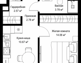 2-комнатная квартира, 58.5 м2 , 14 этаж, ул. Верейская, 29/35 - фото 1