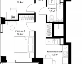 2-комнатная квартира, 58.5 м2 , 14 этаж, ул. Верейская, 29/35 - фото 1