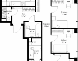 4-комнатная квартира, 107.9 м2 , 16 этаж, ул. Верейская, 29/35 - фото 1