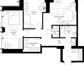 2-комнатная квартира, 71 м2 , 5 этаж, ул. Верейская, 29/35 - фото 1