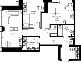 2-комнатная квартира, 70.9 м2 , 6 этаж, ул. Верейская, 29/35 - фото 1