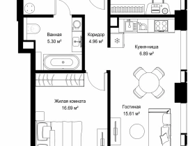 2-комнатная квартира, 65.97 м2 , 18 этаж, ул. Верейская, 29/42 - фото 1
