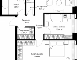 2-комнатная квартира, 83.1 м2 , 21 этаж, ул. Верейская, 29/42 - фото 1