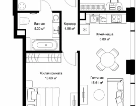2-комнатная квартира, 65.97 м2 , 27 этаж, ул. Верейская, 29/42 - фото 1