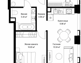 2-комнатная квартира, 65.49 м2 , 6 этаж, ул. Верейская, 29/42 - фото 1