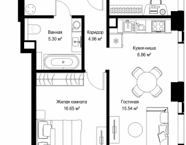 2-комнатная квартира, 65.64 м2 , 9 этаж, ул. Верейская, 29/42 - фото 1