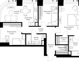 3-комнатная квартира, 85.06 м2 , 4 этаж, ул. Верейская, 29/42 - фото 1