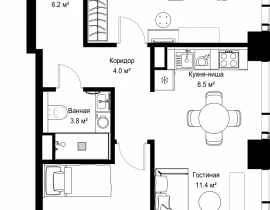 2-комнатная квартира, 61.51 м2 , 60 этаж, ул. Верейская, 29/42 - фото 1