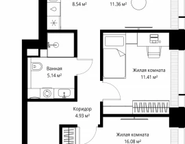 2-комнатная квартира, 63.12 м2 , 2 этаж, ул. Верейская, 29/42 - фото 1