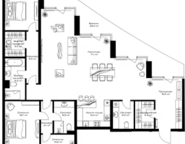 3-комнатная квартира, 202 м2 , 7 этаж, Дербеневская, 1 - фото 1