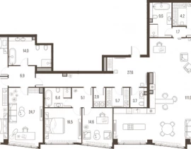 7-комнатная квартира, 321.4 м2 , 24 этаж, Летниковская, 11 - фото 1