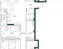 4-комнатная квартира, 283.3 м2 , 18 этаж, Орджоникидзе, 10 - фото 1