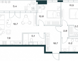 3-комнатная квартира, 82.5 м2 , 3 этаж, Орджоникидзе, 10 - фото 1